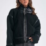 Buckled High-Collar Sherpa Jacket