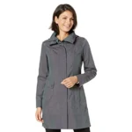 Collared Hooded Rain Coat Gunmetal