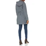 Collared Hooded Rain Coat Gunmetal - Image 2