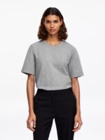Grey Heather Knit Crewneck T-Shirt - Image 2