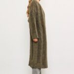 Long Open Front Melange Knit Cardigan