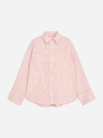Pink Striped Oversized Button-Down Shirt