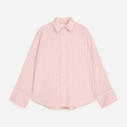 Pink Striped Oversized Button-Down Shirt