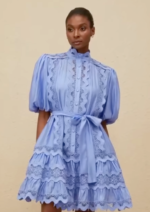 Romantic Scalloped Lace Tiered Dress