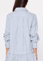 Striped Roll-Tab Sleeve Tiered Dress - Image 3