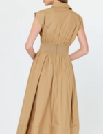 Tan Crisp Cotton Blend Shirtdress - Image 2